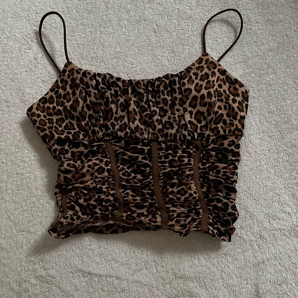 leopard print corset top